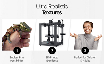 3D Printed Lizard Large Reptile Fidget - Articulated Lizard, Anxiety Stress Relief, ADHD & Autism Friendly Bearded Dragon Fidget Pet