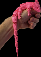 3D Printed Lizard Large Reptile Fidget - Articulated Lizard, Anxiety Stress Relief, ADHD & Autism Friendly Bearded Dragon Fidget Pet