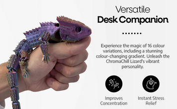 3D Printed Lizard Large Reptile Fidget - Articulated Lizard, Anxiety Stress Relief, ADHD & Autism Friendly Bearded Dragon Fidget Pet