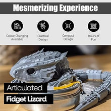 3D Printed Lizard Large Reptile Fidget - Articulated Lizard, Anxiety Stress Relief, ADHD & Autism Friendly Bearded Dragon Fidget Pet