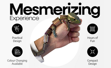 3D Printed Lizard Large Reptile Fidget - Articulated Lizard, Anxiety Stress Relief, ADHD & Autism Friendly Bearded Dragon Fidget Pet